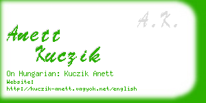 anett kuczik business card